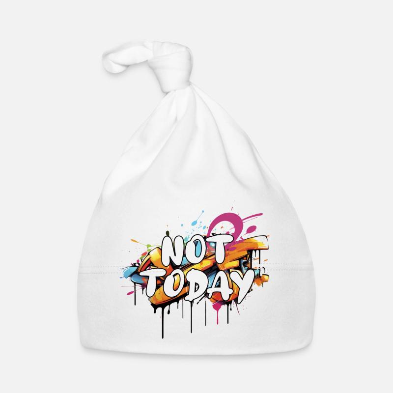 not today graffiti airbrush i hate Monday Organic Baby Cap