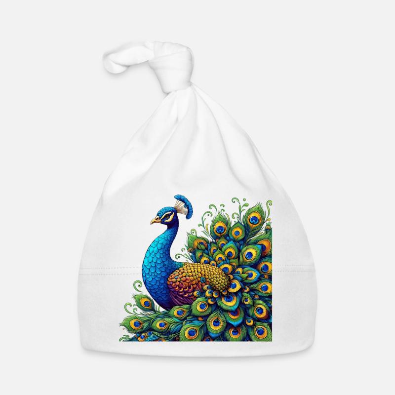 Pfau Baby Bio-Mütze