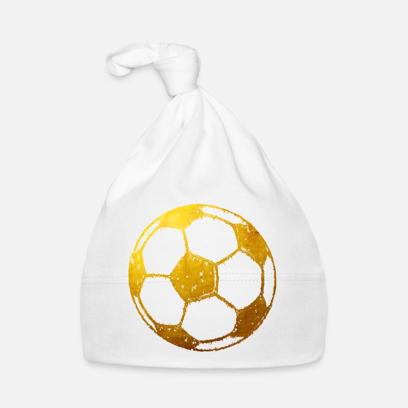 Football - Or - Bonnet bio Bébé - blanc
