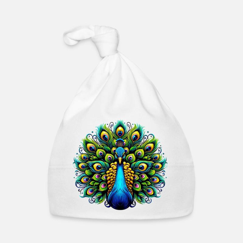 Pfau Baby Bio-Mütze