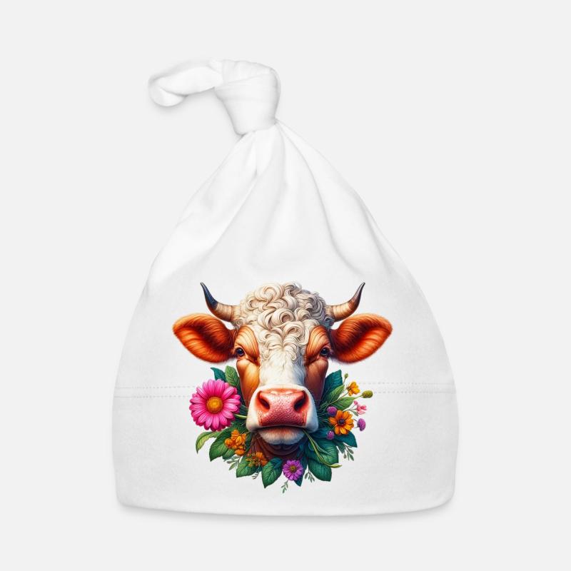 Fleurs de fleur de vache Bonnet bio Bébé