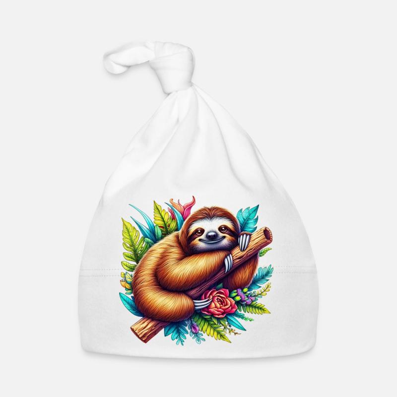 Faultier Baby Bio-Mütze