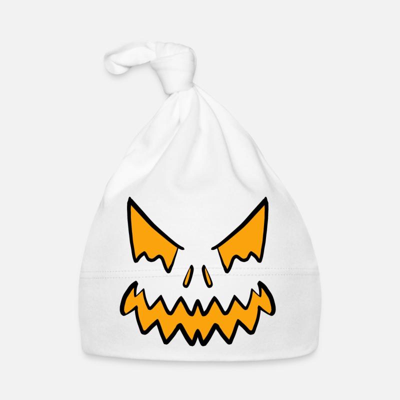 Visage d’Halloween 1/2024 - Bonnet bio Bébé - blanc