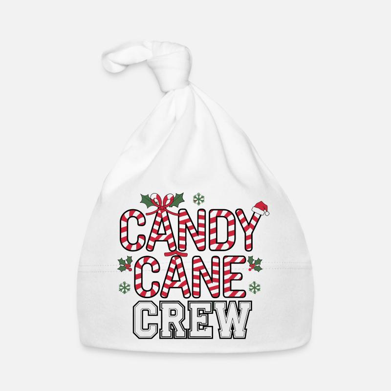 Festive Candy Cane Crew Christmas Organic Baby Cap