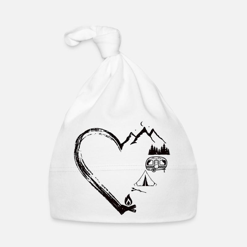 Mountain Heart Camping Patch Design Organic Baby Cap