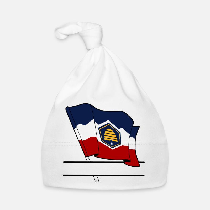 Drapeau Utah bandeau de texte Bonnet bio Bébé