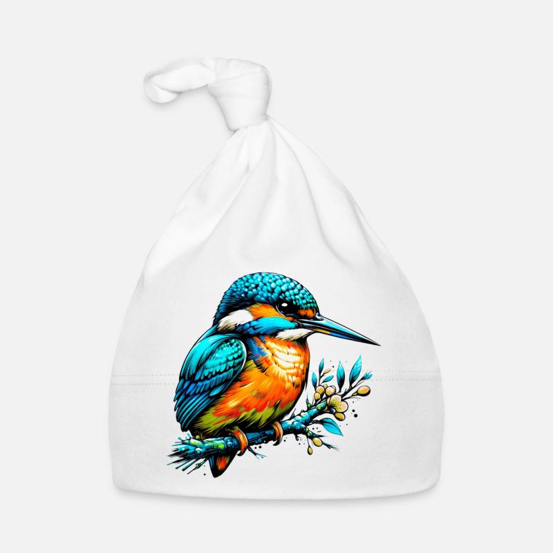 Eisvogel - Baby Bio-Mütze - Weiß