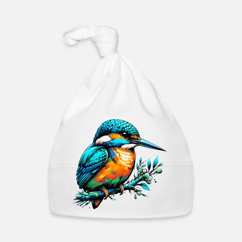 Eisvogel - Baby Bio-Mütze - Weiß