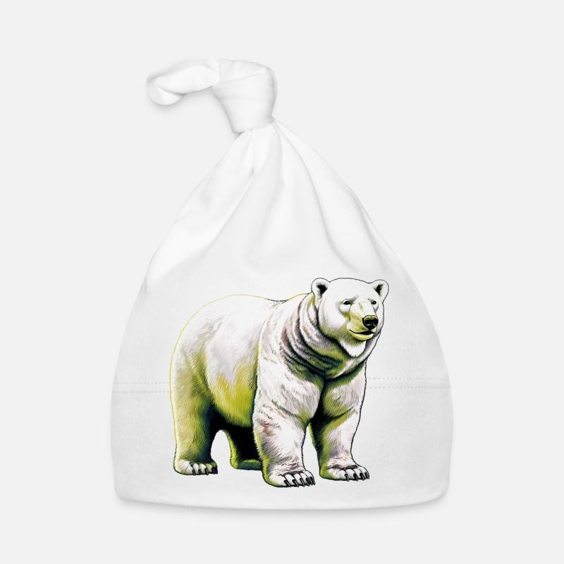Weißer Eisbär Baby Bio-Mütze