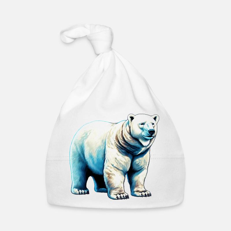 Weißer Eisbär Baby Bio-Mütze