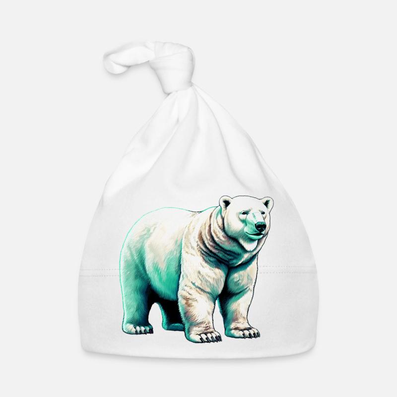 Weißer Eisbär Baby Bio-Mütze