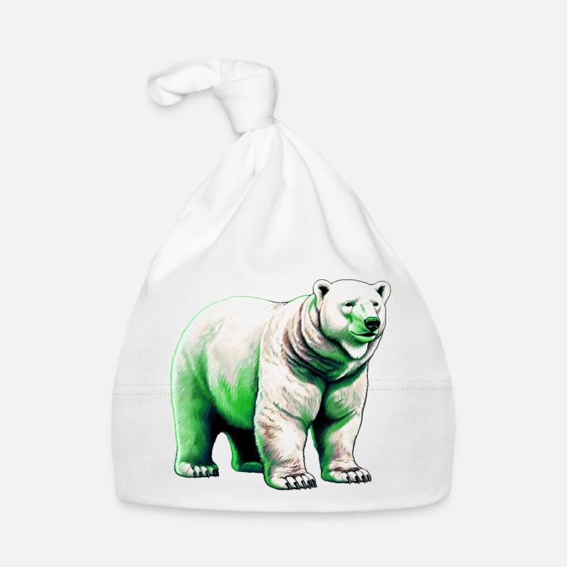 Ours polaire blanc Bonnet bio Bébé