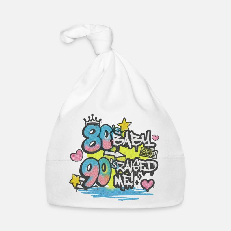 80s Baby 90s Raised Me - Graffiti Motif Organic Baby Cap