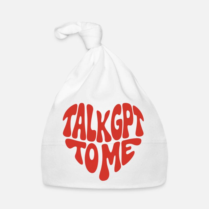 Talk GPT To Me - Heart shape - 70s design Organic Baby Cap