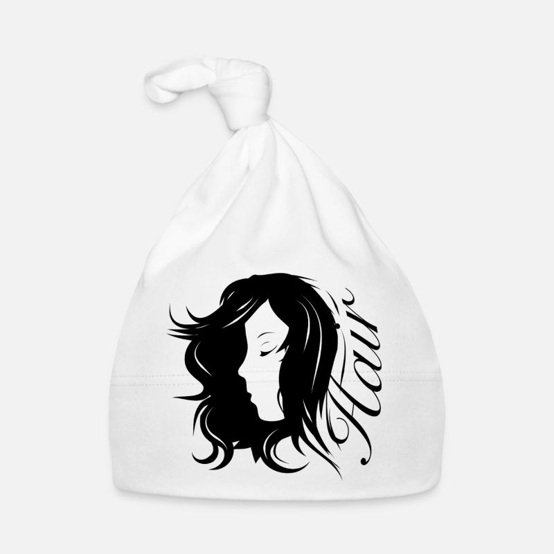 Mädchen Silhouette mit Typografie-Haar Baby Bio-Mütze