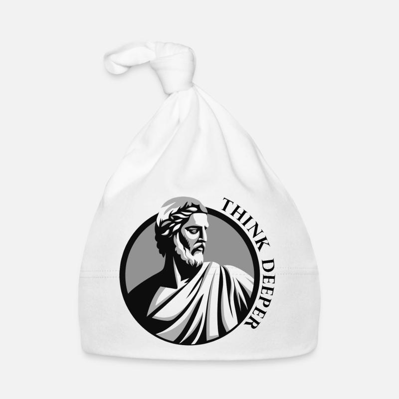 Classic Greek Philosopher | "Think Deeper" | Stoic Organic Baby Cap