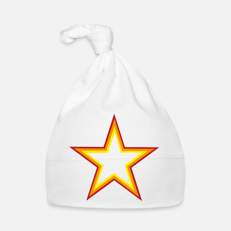 Étoile Coloré - Bonnet bio Bébé - blanc