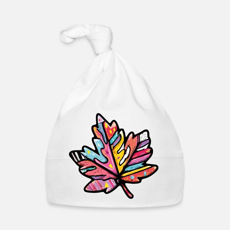 Maple Leaf Colorful Autumn Organic Baby Cap