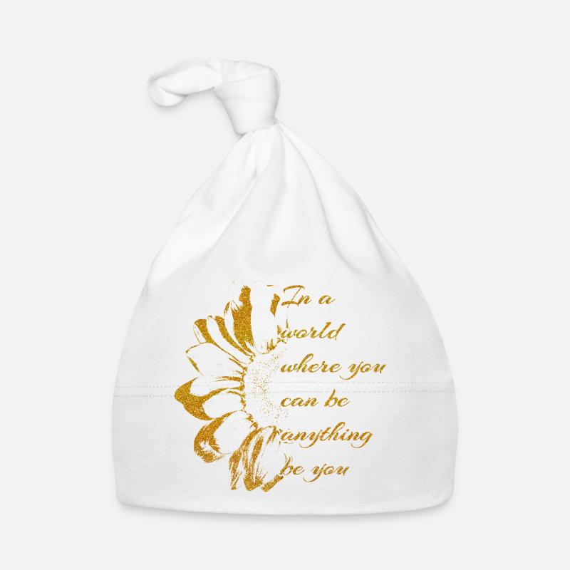Message d'or - SOYEZ VOUS-MÊME avec le tournesol Bonnet bio Bébé