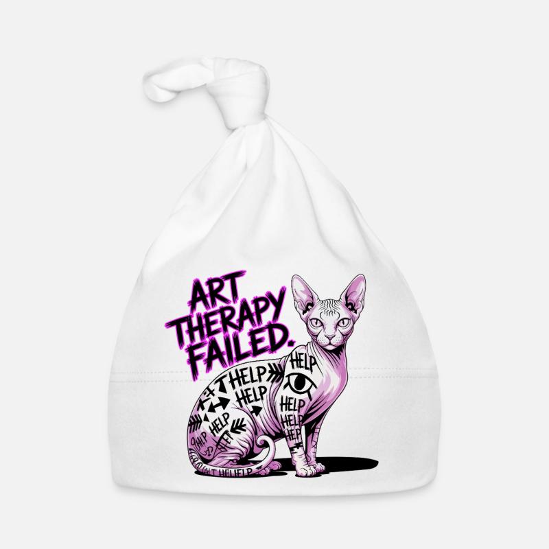 Cat Art Therapy Fail Organic Baby Cap