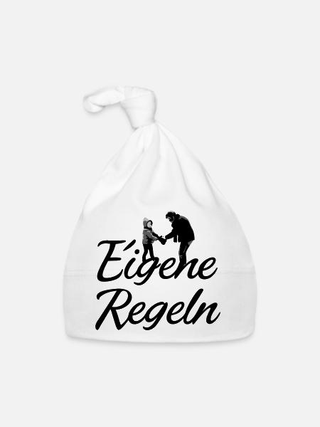 Father and Child Silhouette - Organic Baby Cap - white - Front