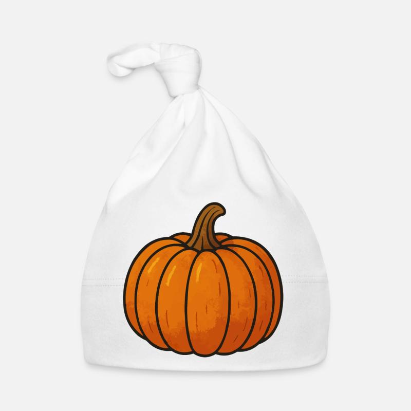 Pumpkin Cartoon Illustration Organic Baby Cap