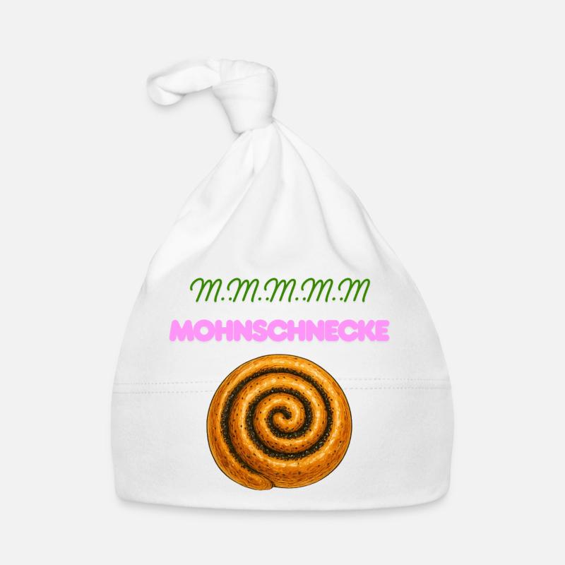 Poppy Roll Spiral Pink Font Dessert Organic Baby Cap