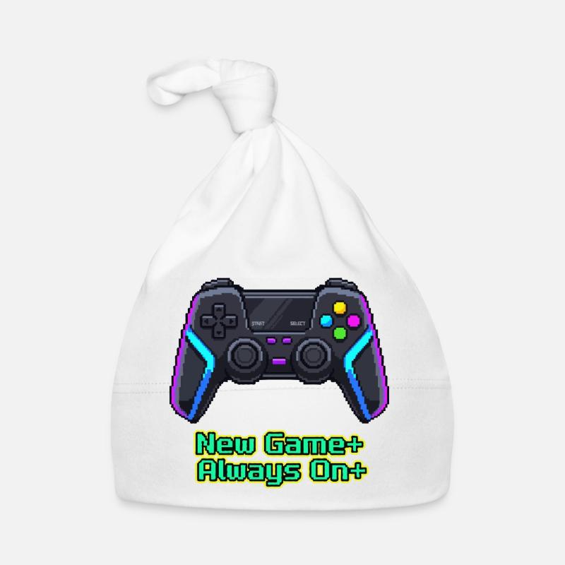 Neon Pixel Controller New Game Plus Organic Baby Cap