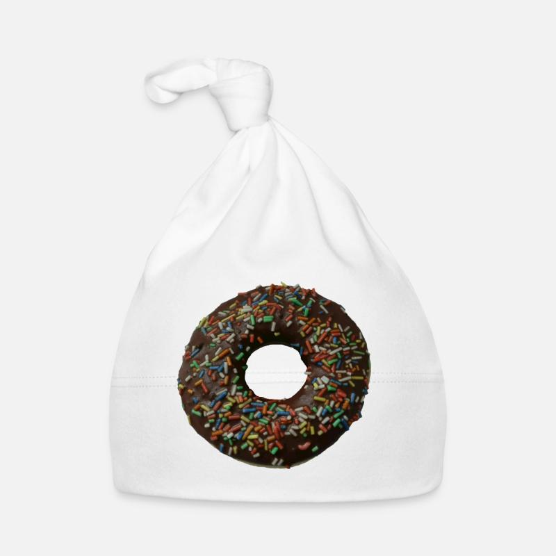 Chocolate donut with colorful sprinkles Organic Baby Cap