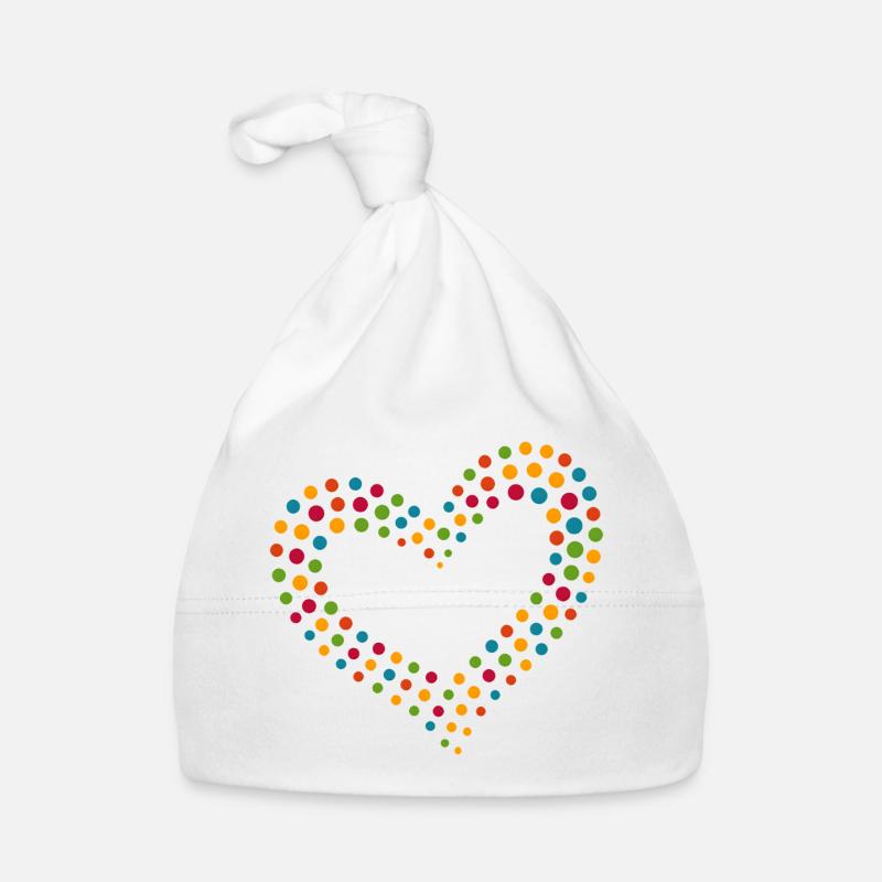 Regenbogen Punkt Herz Baby Bio-Mütze