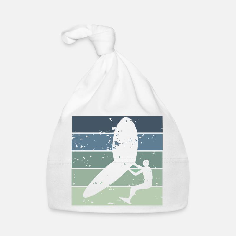 Silhouette Wingfoiler mit Surfbrett Baby Bio-Mütze