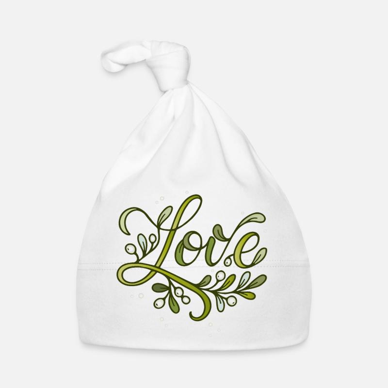Lettrage d’amour avec gui Bonnet bio Bébé