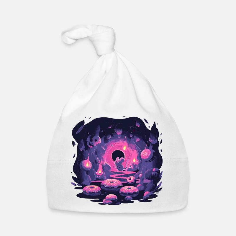 Grotte de souris néon avec beignets Bonnet bio Bébé