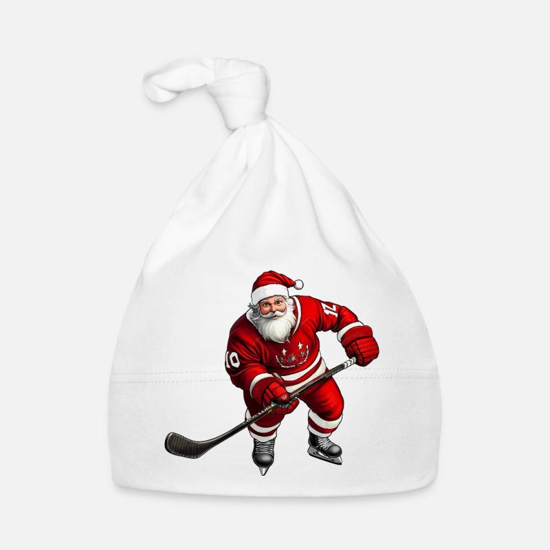 Weihnachtsmann Eishockeyspieler Organic Baby Cap