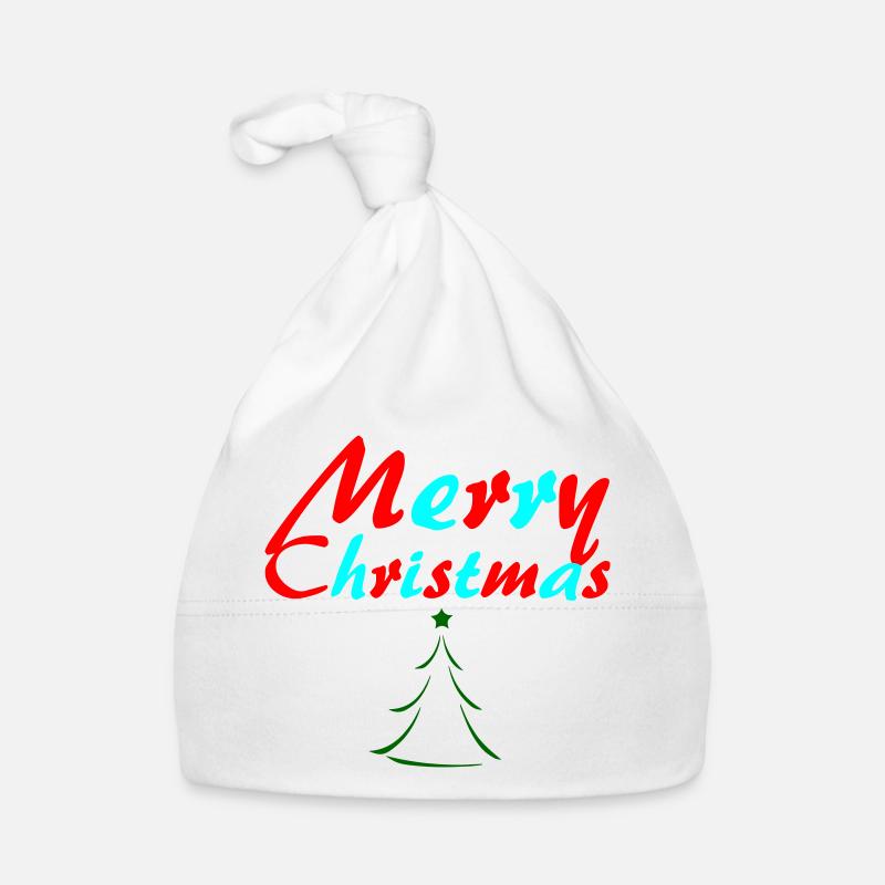Merry Christmas Neon Tree Organic Baby Cap