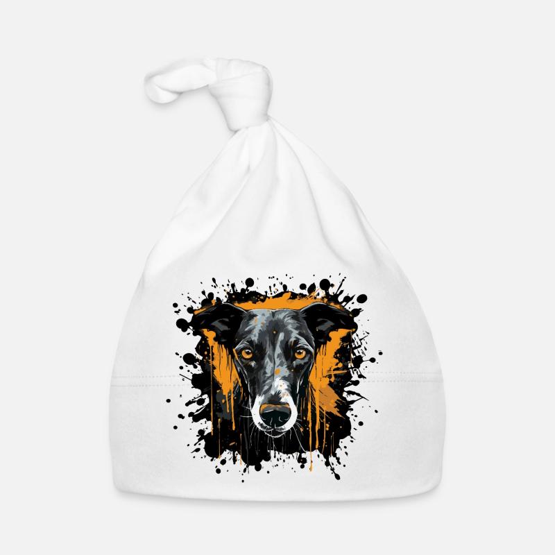Art de portrait de chien en éclaboussure Bonnet bio Bébé