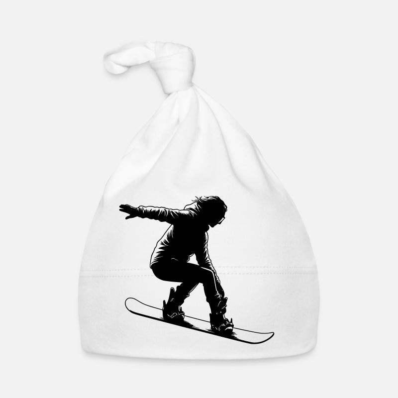 Female snowboarder with elegant pose Organic Baby Cap