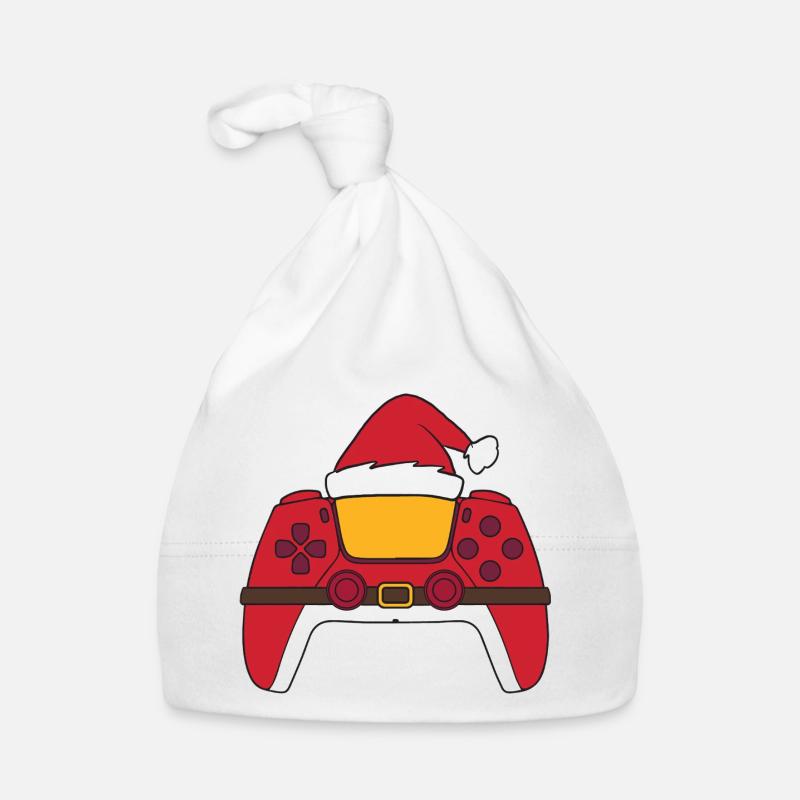 Santa Claus Video Game Controller, Christmas Maker Organic Baby Cap