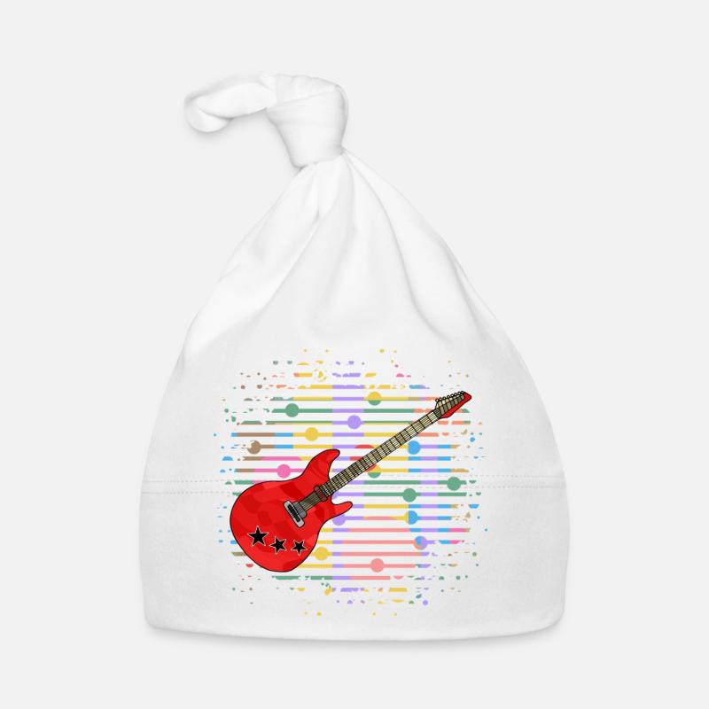 guitare - Bonnet bio Bébé - blanc