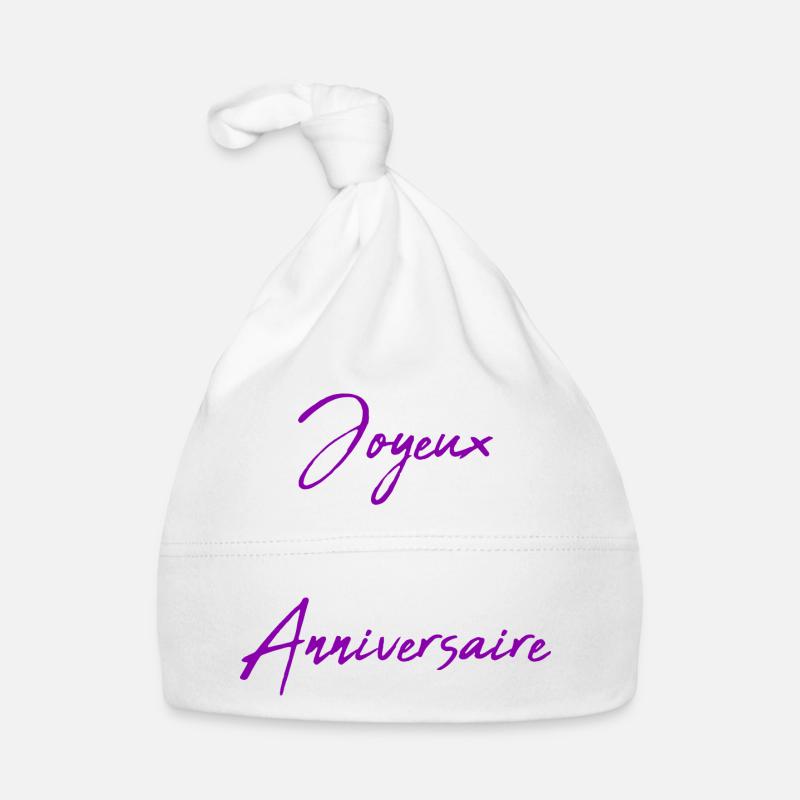 SAINT VALENTIN. JOYEUX ANNIVERSAIRE Bonnet bio Bébé