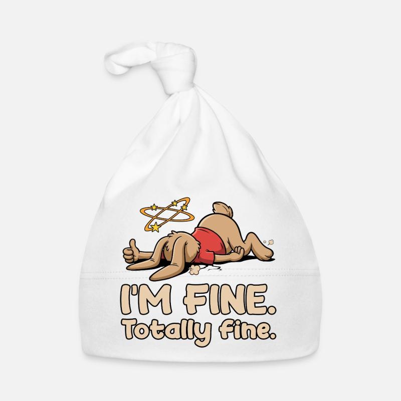 Erschöpfter Hase mit sarkastischem Spruch Baby Bio-Mütze