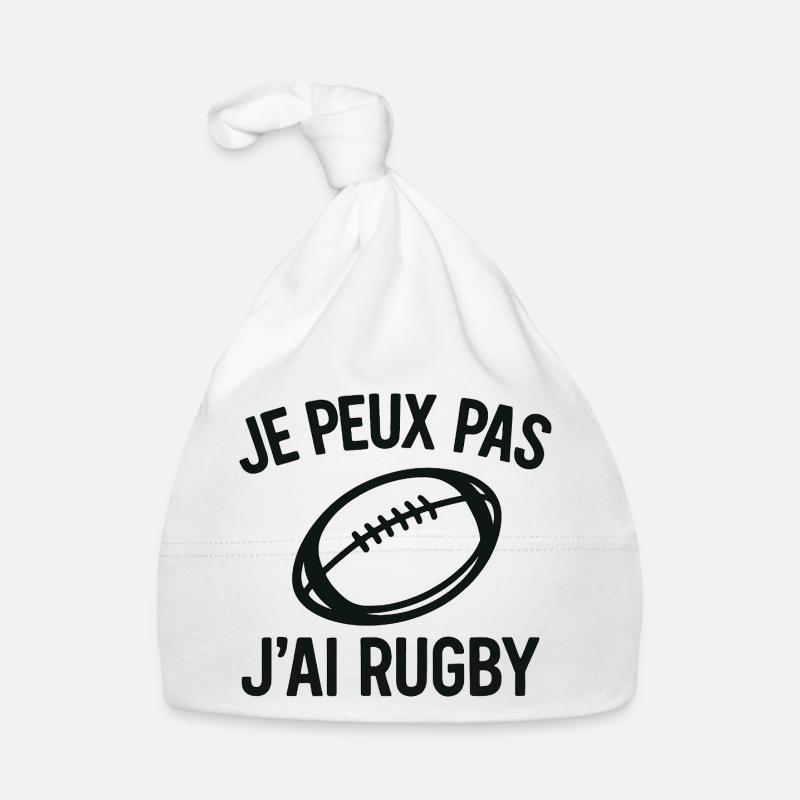 Je peux pas j'ai rugby Bonnet bio Bébé