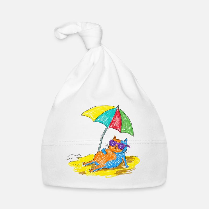 Cats on the beach Organic Baby Cap