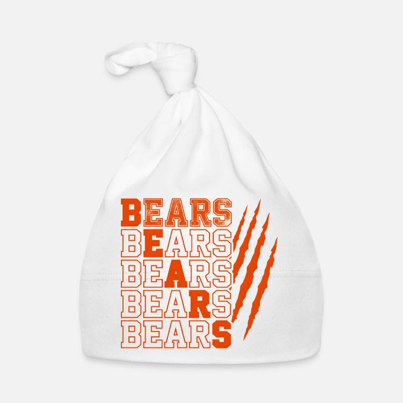 Bears Text with Distressed Claw Marks Organic Baby Cap