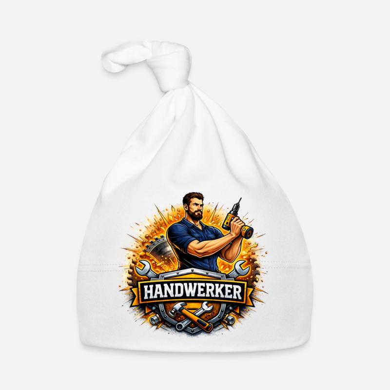 Craftsman Logo – Comic Style with Drill Organic Baby Cap