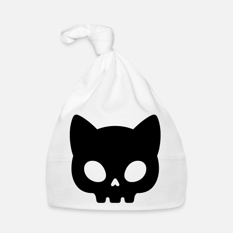 Silhouette de crâne de chat | Masque gothique mignon Bonnet bio Bébé