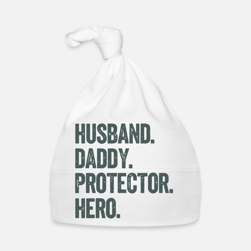 Husband Daddy Protector Hero Organic Baby Cap