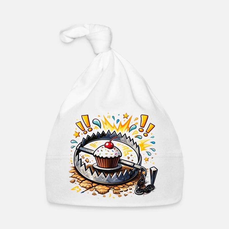 Illustration de cupcake mignon dans un piège Bonnet bio Bébé