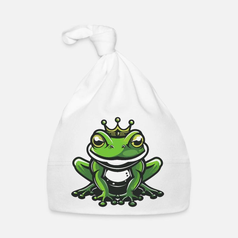 Frog Head Crown Organic Baby Cap