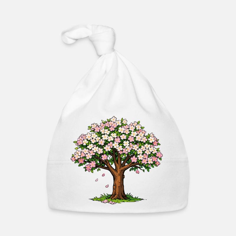 Blossom tree with pink and white flowers Organic Baby Cap